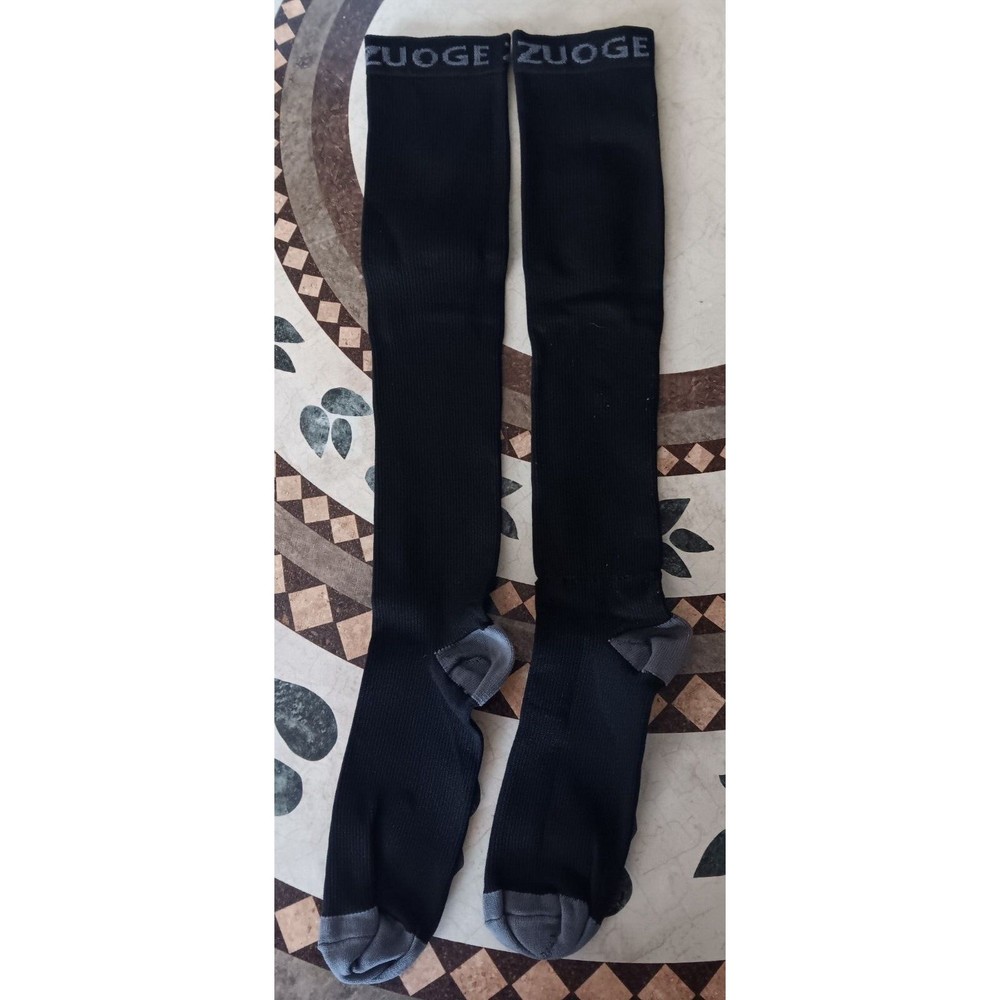 Zuoge Men's Womens Compression Socks 1 pair Black Medical Flight  XXL/XXXL